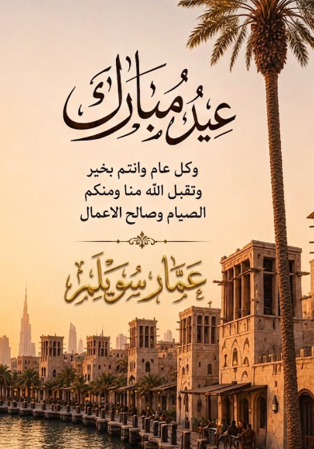 صمم بطاقة معايدة احترافية للعيد باستخدام الذكاء الاصطناعي