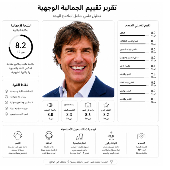 تقرير تحليل الملامح والجمال